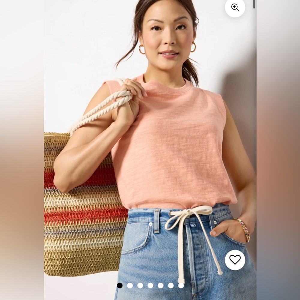 Faherty sun washed slub muscle shirt in canyon sunset (peach). Size small. NWT